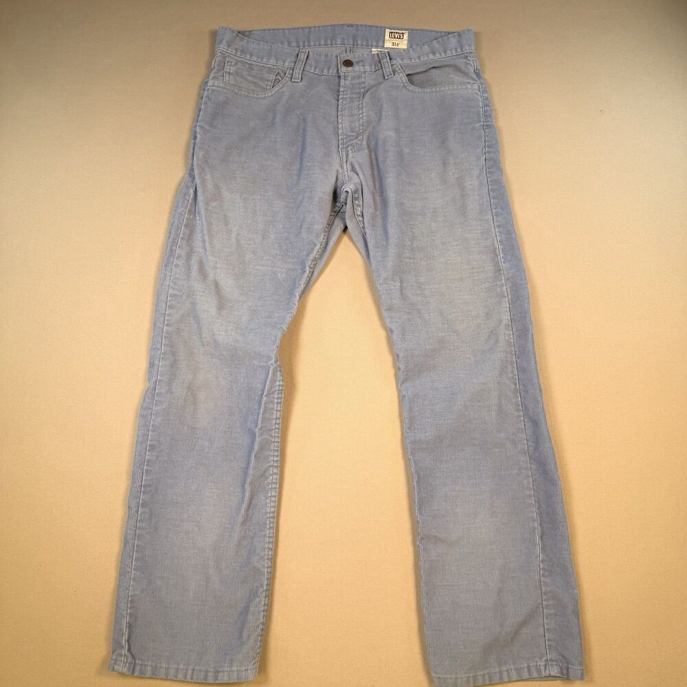 Levi’s 514 White Tab Slim Straight W34 L30 Light Blue Vintage 2000s Corduroy Y2K